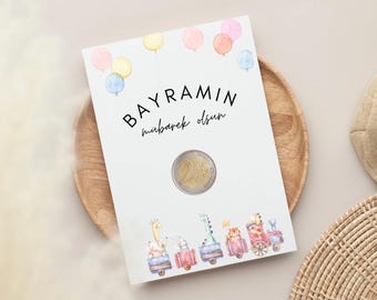 Personalized Eid gift for children | 5 pieces | Bayram gift | Cash card cash gift