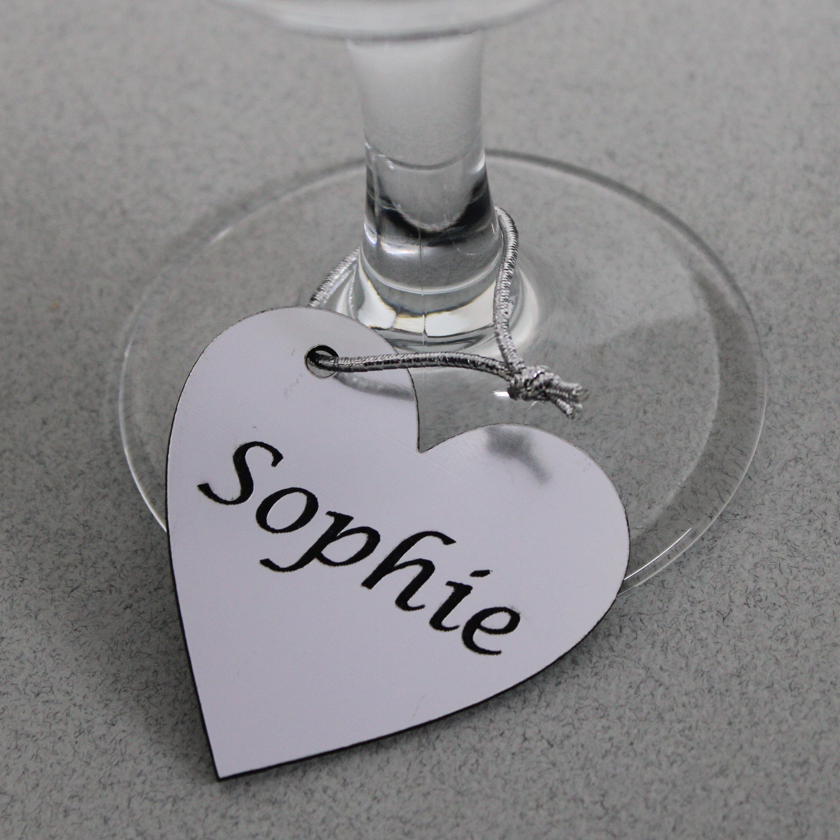 Hen Party Bonbonnierre WH2 Deluxe Wedding Heart Wine Glass Charm Personalised 