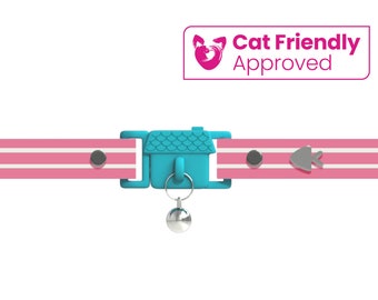 KITTYRAMA Bermuda Cat Collar. 'Cat Friendly' Award Winner. Soft & Comfy. Breakaway Quick Release Clasp. Hypoallergenic and Lightweight