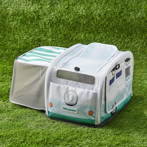 Transportín para gatos Kittyrama Baby Blue Roamer. Apto para aerolíneas, plegable, extensible, recomendado por veterinarios para gatos a los que no les gustan los transportines