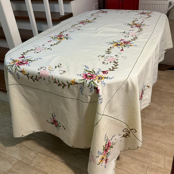 Garden Floral Cotton/Linen Tablecloth