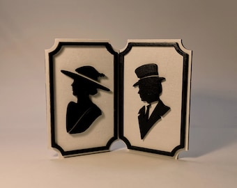 Pair of bathroom signs