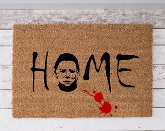 Michael Myers Home Doormat Halloween Doormat Blood Splatter Mat Halloween Decoration Welcome Mat Front Porch Decoration Fall Decor