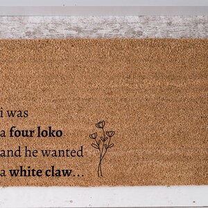 Funny White Claw Four Loko Christmas Welcome Doormat Funny Gifts for Alcohol Lover Outside Mat