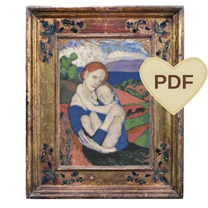 Picasso Motherhood Cross Stitch Pattern: Fine Art Embroidery (PDF Pattern)