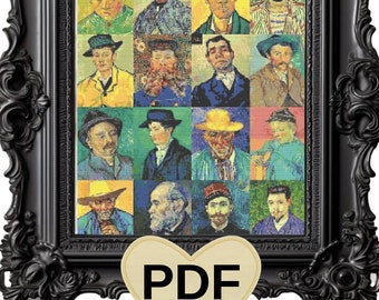 Van Gogh Portraits Cross Stitch Pattern: Beginner Art (EBOOK)
