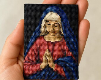 small cross stitch pattern PDF , The Virgin in Prayer