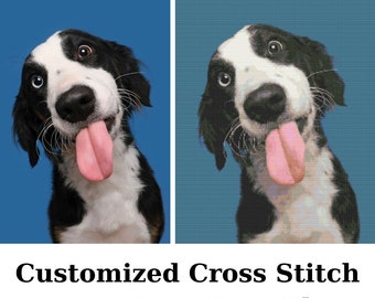 Custom Cross Stitch Pattern, Convert your photo to cross stitch, PET Cross Stitch Pattern, Instant Digital Download, Custom Made, PDF Format