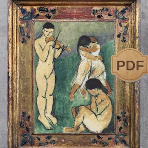 Henri Matisse Cross Stitch Pattern, Music(Sketch), easy counted cross stitch, Famous Painting, Instant download,masterpiece matisse wall art