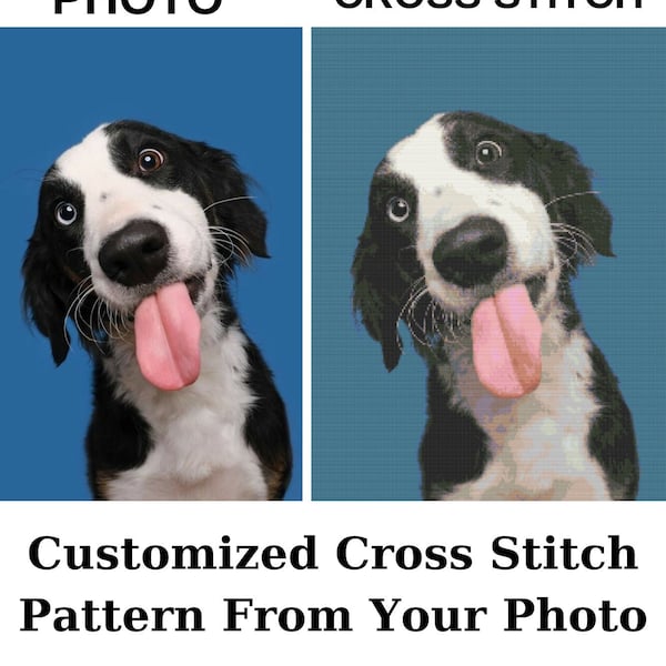 Custom Cross Stitch Pattern, Convert your photo to cross stitch, PET Cross Stitch Pattern, Instant Digital Download, Custom Made, PDF Format