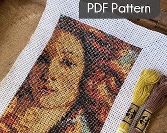 Birth of Venus Cross Stitch Pattern: Botticelli Miniature Art (PDF Pattern)