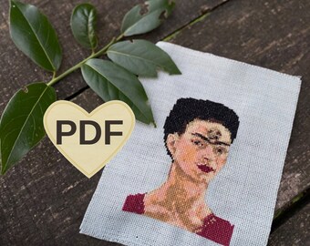 Frida Kahlo Kreuzstich Anleitung Selbstporträt