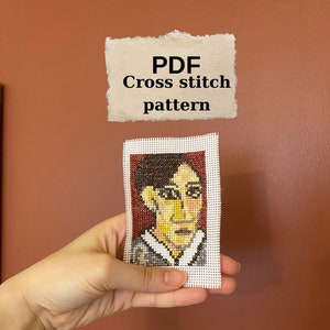 Mini Picasso Self-Portrait Cross Stitch Pattern: Beginner Modern Art (PDF)