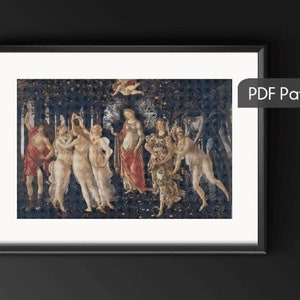 Primavera by Sandro Botticelli Cross Stitch Pattern, modern cross stitch pattern, Instant download, love cross  stitch, Masterpieces pattern