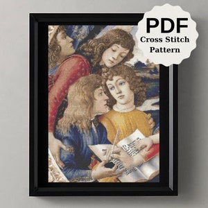 Botticelli Madonna of the Magnificat Cross Stitch Pattern (PDF Pattern)