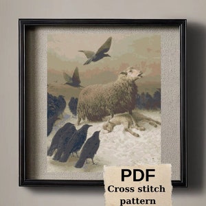 Anguish by August Friedrich Schenck cross stitch pattern, masterpiece, artwork cross stitch, famous painting, INSTANT download, PDF chart