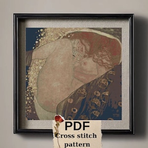 Danae Klimt Kreuzstichmuster: Meisterwerk Stickerei (PDF-Muster)