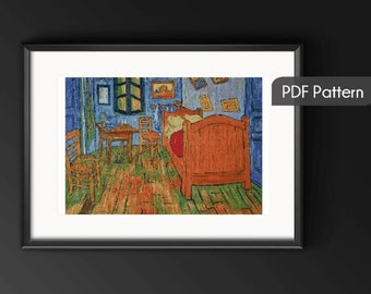アルルのヴァン・ゴッホの寝室 クロスステッチパターン (PDF) - Etsy 日本