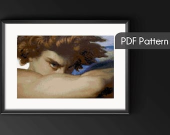 The Fallen Angel Cross Stitch Pattern: Alexandre Cabanel (PDF Pattern)