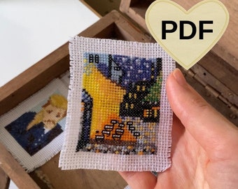 Van Gogh Cafe Terrace Cross Stitch Pattern (PDF Pattern)