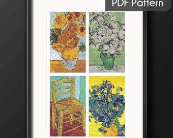 Van Gogh Art Cross Stitch Pattern Set: Mini Masterpieces (PDF)
