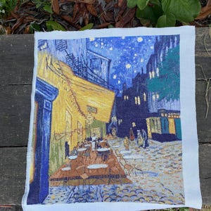 Patrón de punto de cruz de la terraza del café de Van Gogh por la noche, bordado de una famosa pintura (patrón en PDF) imagen 6