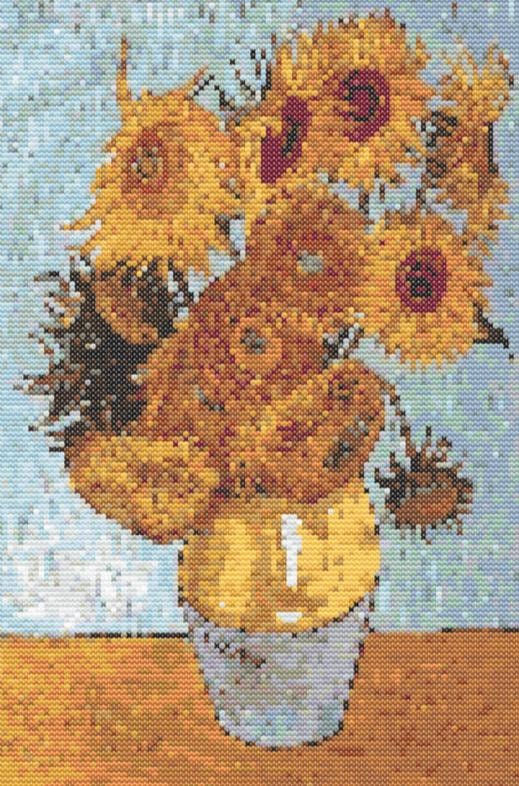Van Gogh Sunflowers Cross Stitch Pattern PDF ,artwork Cross Stitch