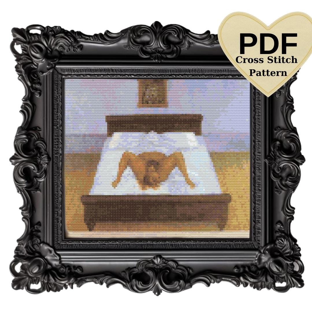 My Birth by Frida Kahlo Cross Stitch Pattern, Instant Download, Famous