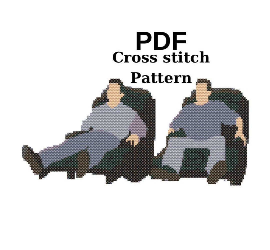 Joey and Chandler Chairs Cross Stitch Pattern Friends Tv Etsy