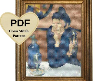 クロード・モネの「睡蓮」ミニ傑作クロスステッチ完成品 - Etsy 日本