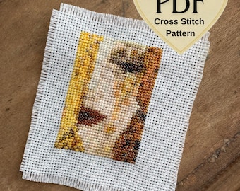 Klimt Freyas Träne Gold Kreuzstich-Muster: Tiny Art (PDF-Muster)