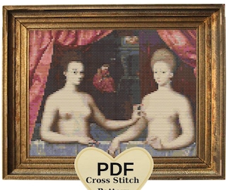 Gabrielle d'Estrées Kreuzstichmuster: Berühmte Gemälde Stickerei (PDF-Muster)