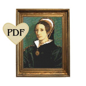 SMALL, Catherine Howard Cross stitch pattern PDF, Tudor Queen, digital download, wife of king Henry VIII. , queen consort of England