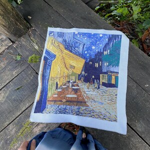 Patrón de punto de cruz de la terraza del café de Van Gogh por la noche, bordado de una famosa pintura (patrón en PDF) imagen 8