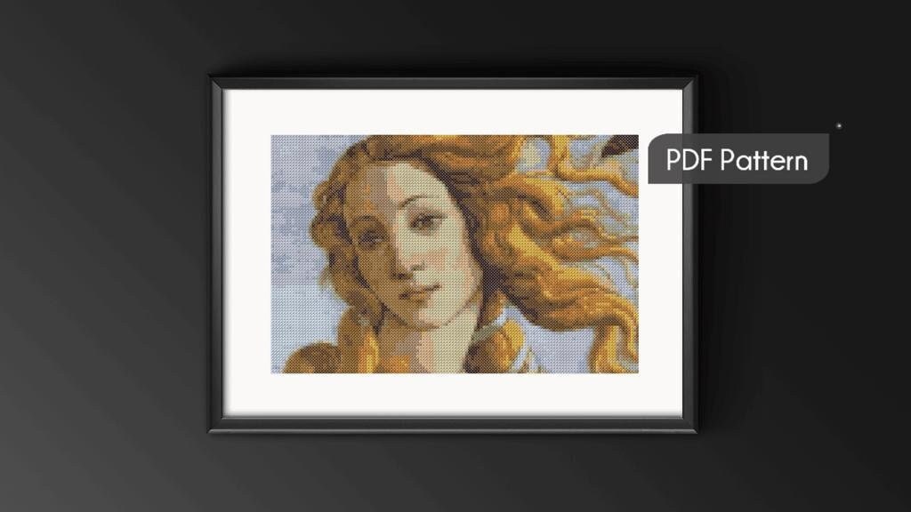 The Birth of Venüs / Sandro Botticelli / Cross Stitch Pattern / Instant Digital Download / Counted Cross Stitch / wall decor botticelli