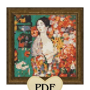Gustav Klimts Tänzerin Kreuzstichmuster: Französisches Gemälde (PDF-Muster)