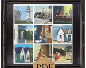 Edward Hopper Gemälde Kreuzstichmuster: 9 Meisterwerke (PDF Download)