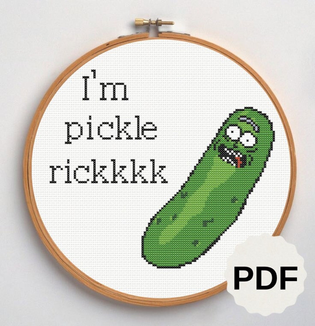 Pickle Rick Pattern Im Pickle Rick, Rick and Morty, Funny Cross Stitch Pattern, PDF Chart ...