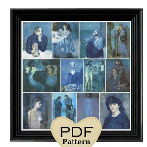 Pablo Picasso korsstygnsmönsterset: Små konstmästerverk (digital nedladdning)