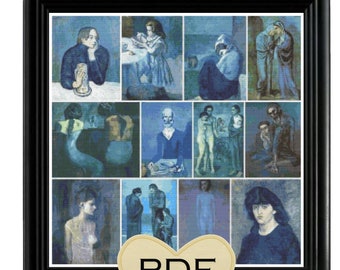 Pablo Picasso Cross Stitch Pattern Set: Small Art Masterpieces (Digital Download)