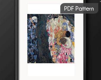 Gustav Klimt Death and Life Cross Stitch Pattern (PDF)