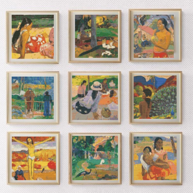 Paul Gauguin-målningar Korsstygnsmönster: Minikonstpaket (PDF) bild 3