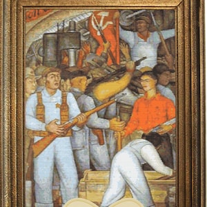 Diego Rivera the arsenal cross stitch pattern PDF, Digital download, famous painting embroidery, cross stitch artwork, printable pattern