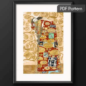 The Tree of Life Cross stitch pattern, Gustav Klimt art, Stoclet Frieze, love cross stitch, easy counted cross stitch, embroidery pattern