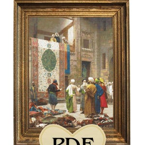 The Carpet Merchant by Jean-Léon Gerôme Cross Stitch Pattern PDF, Printable Pattern, famou painting embroidery, fine art cross stitch