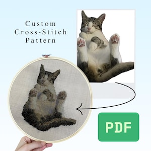 Custom Photo Cross Stitch Pattern: Personalized Portrait (PDF Format)