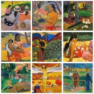 Paul Gauguin-målningar Korsstygnsmönster: Minikonstpaket (PDF) bild 2
