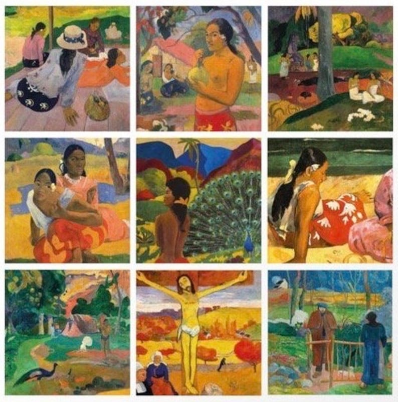 Paul Gauguin-målningar Korsstygnsmönster: Minikonstpaket (PDF) bild 2