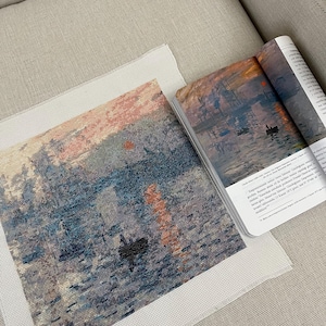 Patrón de punto de cruz "Amanecer de Monet": Arte impresionista (Descarga en PDF)