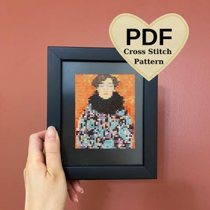 Gustav Klimt Cross Stitch Pattern: Johanna Staude Portrait (PDF Pattern)